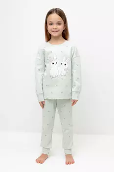 Пижама для девочек CROCKID, К 1581, цвет - зеленый