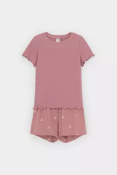Пижама для девочек CROCKID, К 1596-1, цвет - бордовый