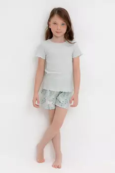Пижама для девочек CROCKID, К 1596, цвет - светло-серый5