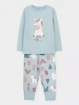 Пижама для девочек CROCKID, К 1606, цвет - светло-голубой
