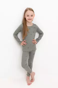 Пижама для девочек CROCKID, К 1618, цвет - зеленый