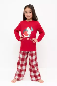 Пижама для девочек CROCKID, К 1619, цвет - красный