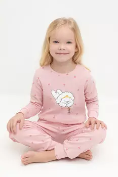 Пижама для девочек CROCKID, К 1621, цвет - розовый