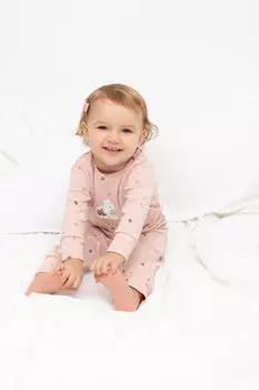 Пижама для девочек CROCKID, К 1621, цвет - розовый