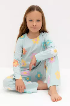 Пижама для девочек CROCKID, К 1622/25, цвет - светло-голубой