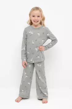 Пижама для девочек CROCKID, К 1622, цвет - зеленый