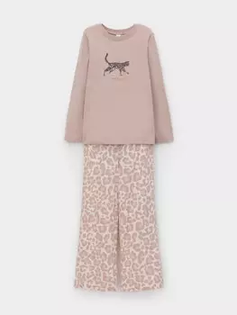 Пижама для девочек CROCKID, К 1623, цвет - кофейный