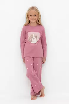 Пижама для девочек CROCKID, К 1623, цвет - розовый