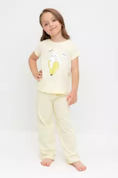 Пижама для девочек CROCKID, К 1626, цвет - желтый
