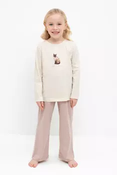 Пижама для девочек CROCKID, К 1627, цвет - сливки2