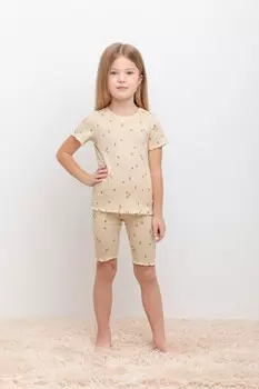 Пижама для девочек CROCKID, К 1632-1, цвет - светло-бежевый