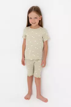 Пижама для девочек CROCKID, К 1632, цвет - зеленый