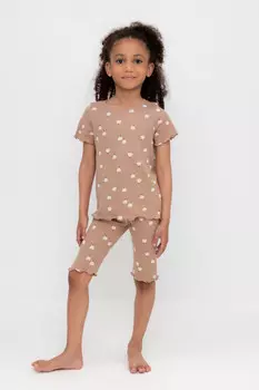 Пижама для девочек CROCKID, К 1632, цвет - бежевый