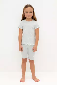 Пижама для девочек CROCKID, К 1632, цвет - светло-серый5