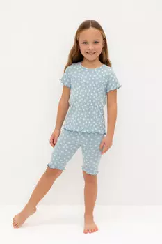 Пижама для девочек CROCKID, К 1632, цвет - голубой