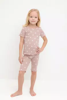 Пижама для девочек CROCKID, К 1632, цвет - кофейный