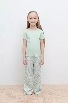 Пижама для девочек CROCKID, К 1633, цвет - голубой
