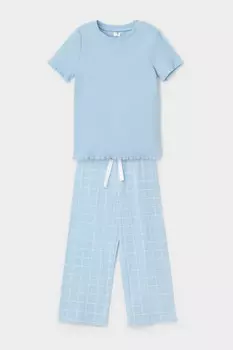 Пижама для девочек CROCKID, К 1633, цвет - светло-голубой