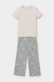 Пижама для девочек CROCKID, К 1633, цвет - бежевый