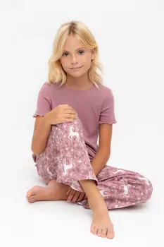 Пижама для девочек CROCKID, К 1636, цвет - розовый