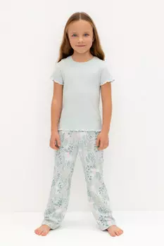 Пижама для девочек CROCKID, К 1636, цвет - светло-серый5