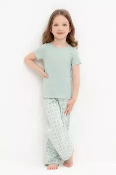 Пижама для девочек CROCKID, К 1636, цвет - голубой