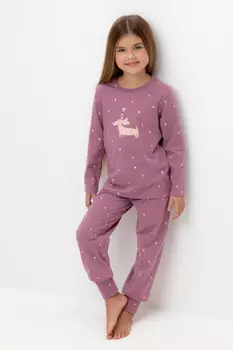 Пижама для девочек CROCKID, К 1637, цвет - бордовый