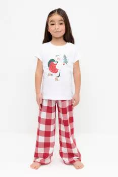 Пижама для девочек CROCKID, К 1640, цвет - белый