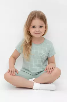 Пижама для девочек CROCKID, К 1641, цвет - голубой