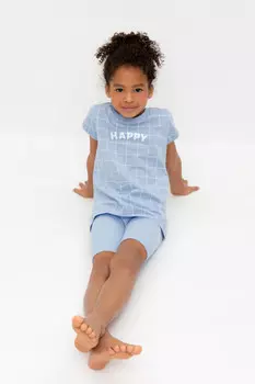 Пижама для девочек CROCKID, К 1643, цвет - светло-голубой