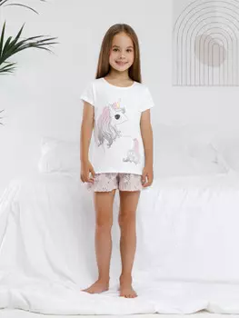 Пижама для девочек CROCKID, К 1648, цвет - розовый