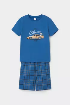 Пижама для мальчиков CROCKID, К 1528-1, цвет - синий