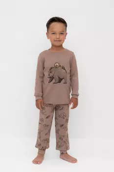 Пижама для мальчиков CROCKID, К 1541, цвет - коричневый