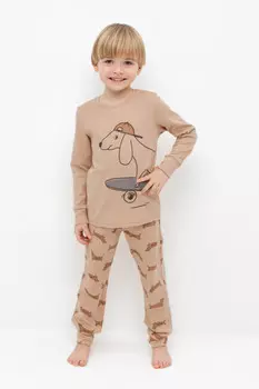 Пижама для мальчиков CROCKID, К 1541, цвет - бежевый