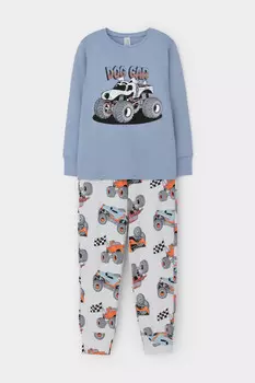 Пижама для мальчиков CROCKID, К 1541, цвет - голубой