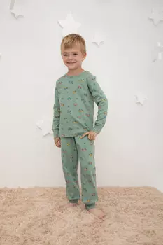 Пижама для мальчиков CROCKID, К 1552, цвет - зеленый