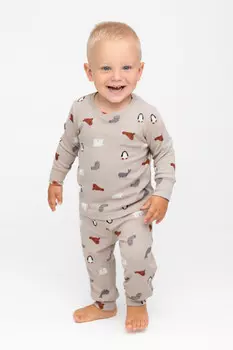 Пижама для мальчиков CROCKID, К 1552, цвет - бежевый