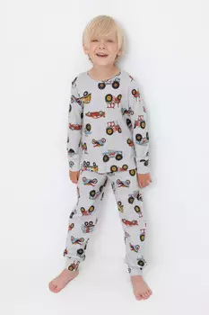Пижама для мальчиков CROCKID, К 1552, цвет - светло-серый5