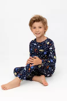 Пижама для мальчиков CROCKID, К 1552/24, цвет - темно-синий