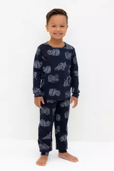 Пижама для мальчиков CROCKID, К 1552, цвет - темно-синий