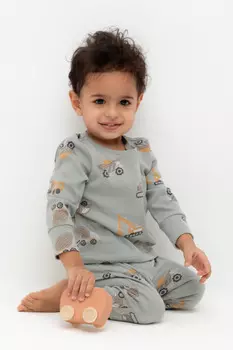 Пижама для мальчиков CROCKID, К 1552, цвет - зеленый