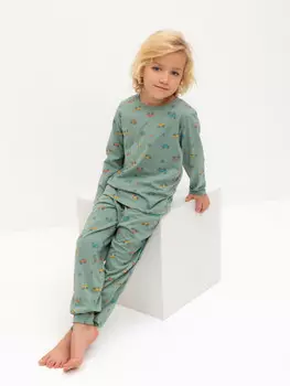 Пижама для мальчиков CROCKID, К 1561, цвет - зеленый