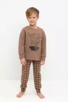 Пижама для мальчиков CROCKID, К 1567, цвет - коричневый