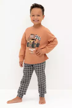 Пижама для мальчиков CROCKID, К 1567, цвет - коричневый