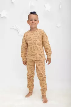Пижама для мальчиков CROCKID, К 1587/24, цвет - коричневый