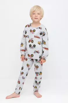 Пижама для мальчиков CROCKID, К 1587, цвет - светло-серый5