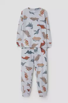 Пижама для мальчиков CROCKID, К 1587, цвет - светло-серый5