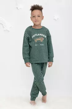 Пижама для мальчиков CROCKID, К 1598, цвет - зеленый