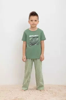 Пижама для мальчиков CROCKID, К 1599-1, цвет - зеленый