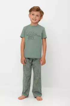 Пижама для мальчиков CROCKID, К 1599, цвет - зеленый